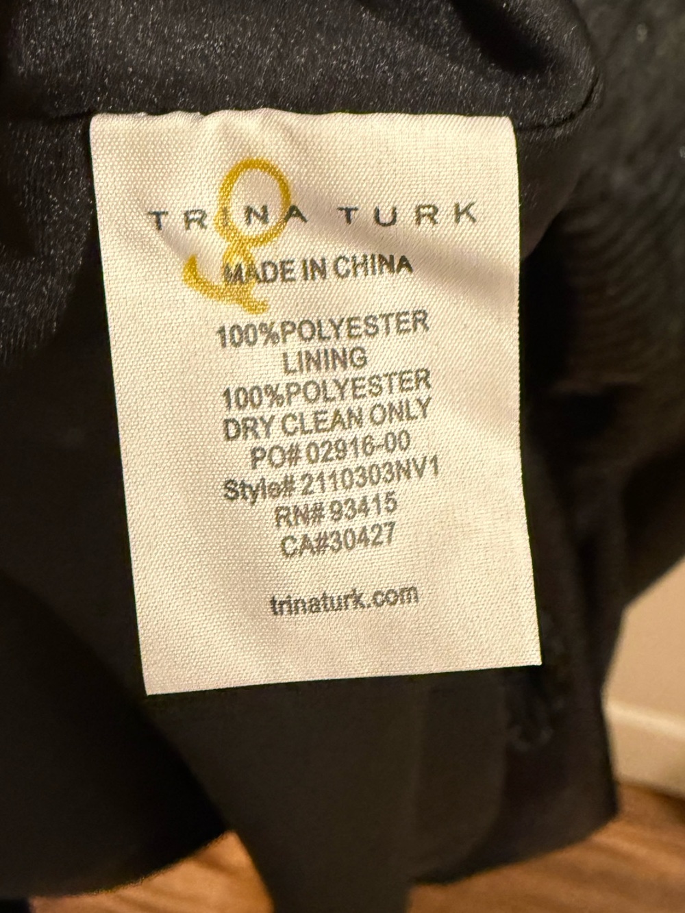 Trina Turk Geometric Dress Asymmetric Hem Metallic Stripe Black Cocktail Small - Picture 9 of 9